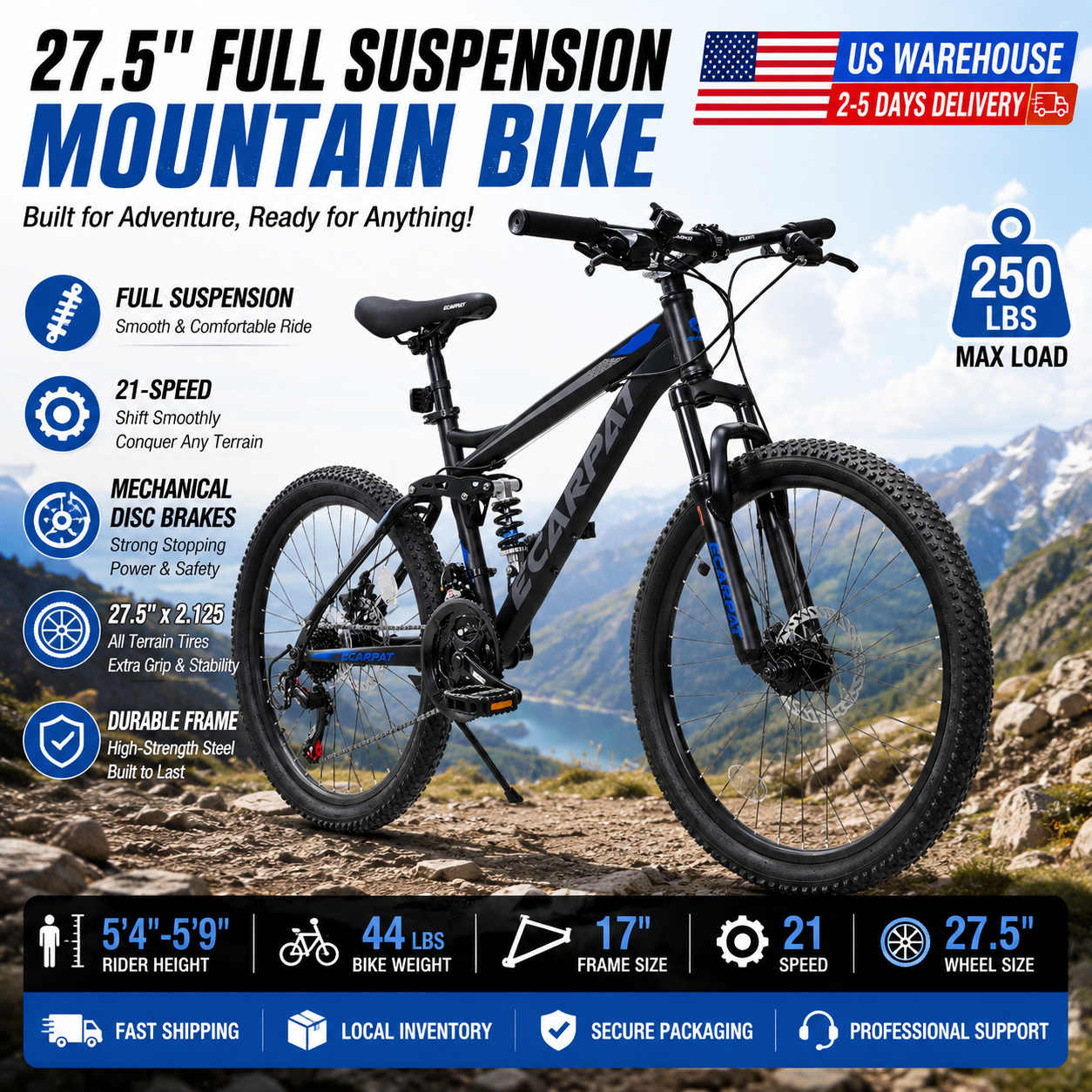 Mountain Biking For Fitness - 27.5 Inch Full Suspension MTB Bike
