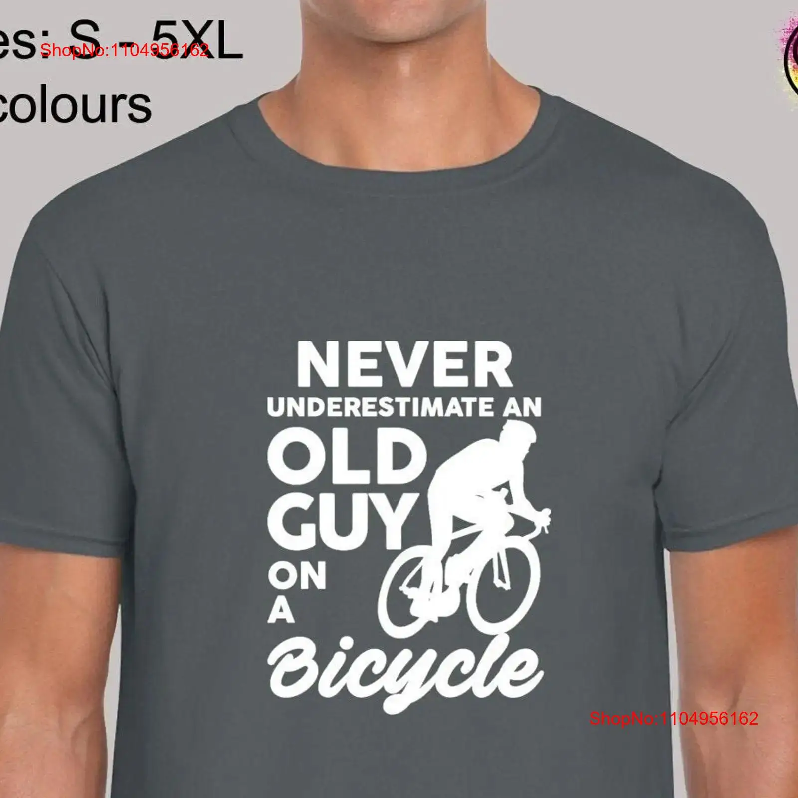 Never underestimate old guy me - Mountain Biking Quotes Short のレビューと価格