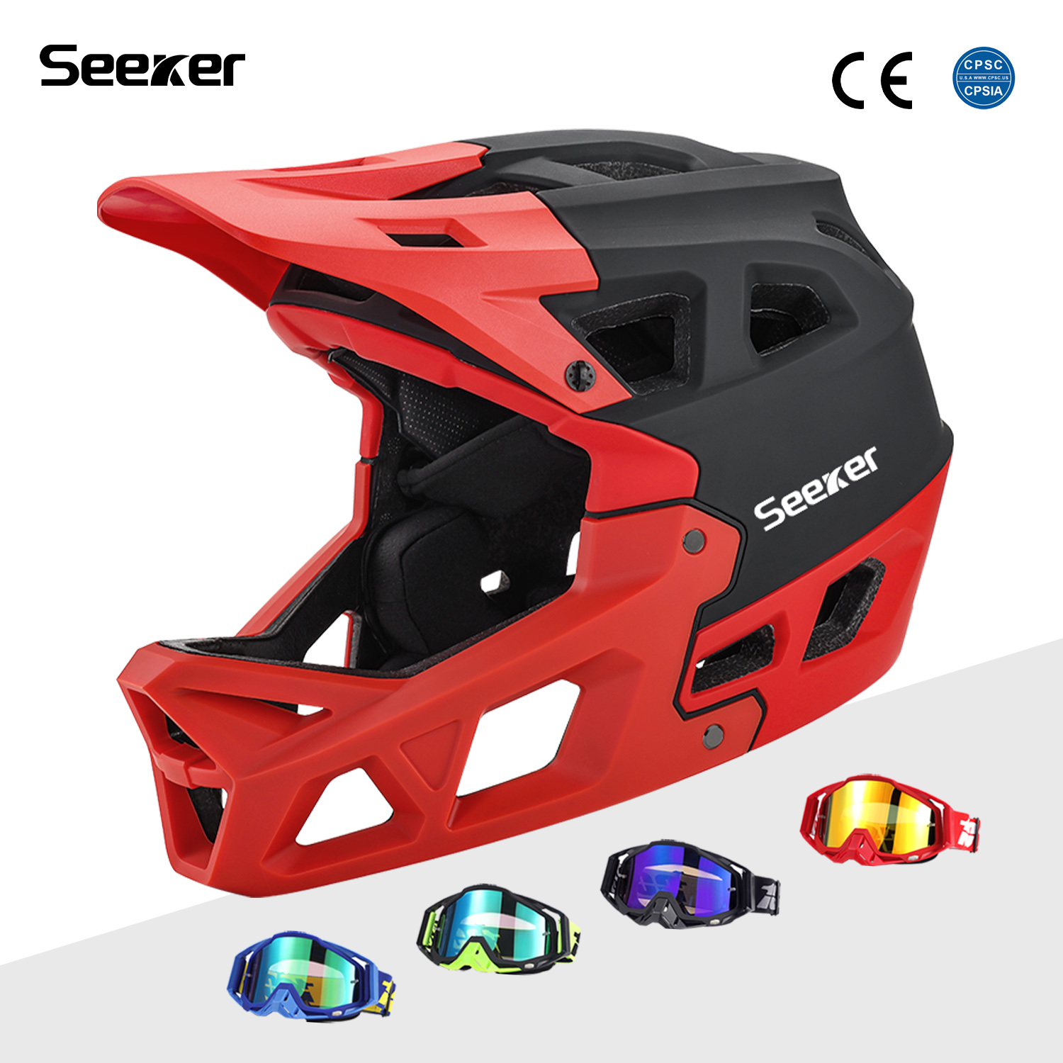 Seeker bicycle off-road full-f - Mountain Biking Helmet Full Face のレビューと価格