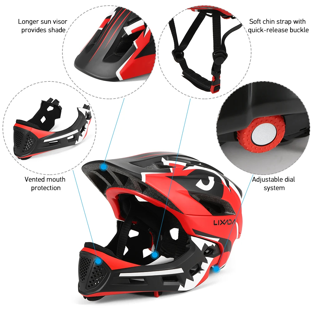 Lixada Kids Detachable Full Fa - Mountain Biking Helmet Full Face のレビューと価格