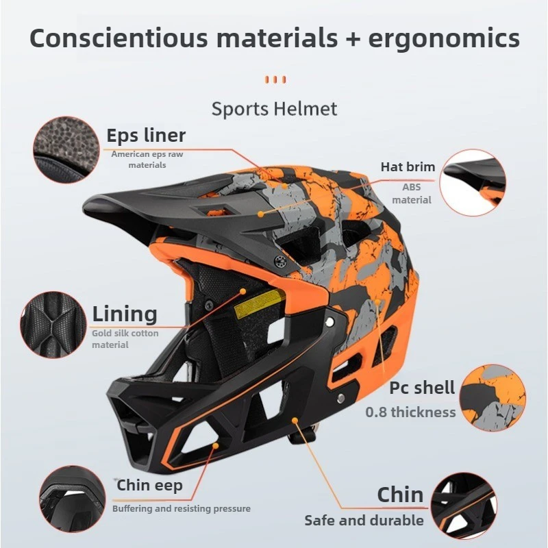 New Adult Full Face Mountain B - Mountain Biking Helmet Full Face のレビューと価格
